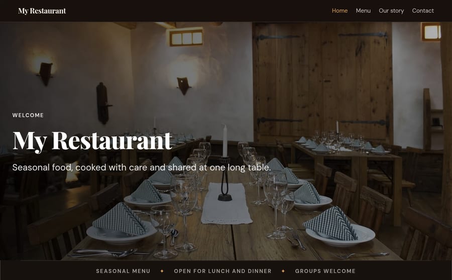 Restaurant website template